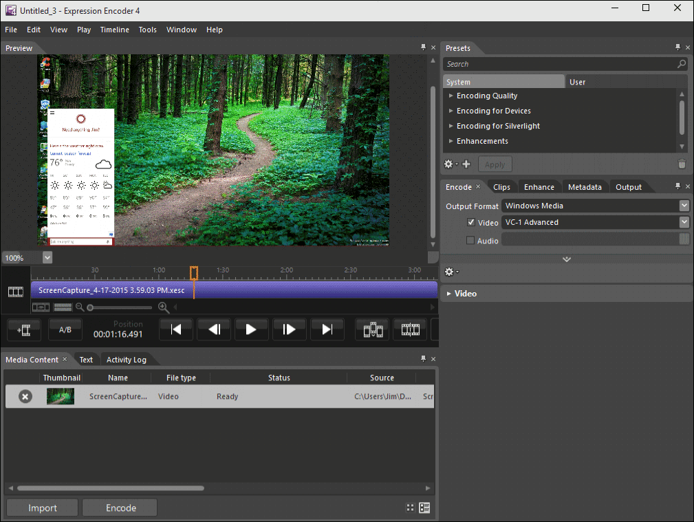 Microsoft Expression Encoder Workspace (2012)